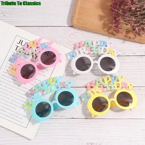 Funny Birthday Party Sunglasses Happy Birthday Glasses Tropical Fancy Dress Favors Fun Birthday Party Photo Booth Props Supplies