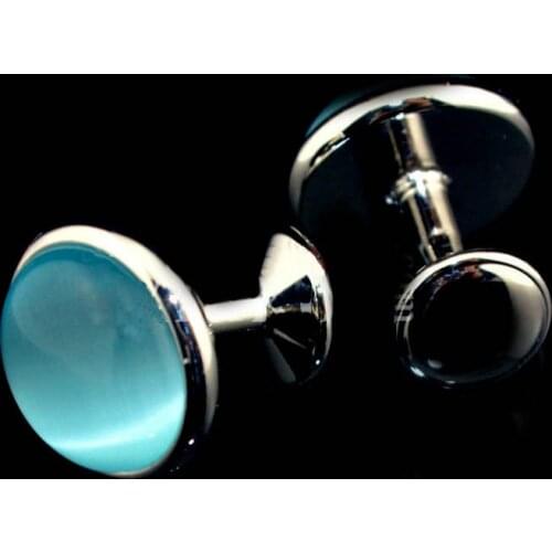 French Blue Opal Cufflinks Gifts Mens Unisex High-grade Business Banquet Wedding Shirt Semi-precious Buttons Cufflink Jewelry