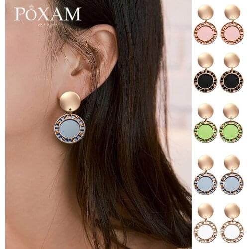 New Korean Statement Earrings 2019 Fashion Round Dangle Drop Earring For Women Vintage Black Gold Pendant Earring Brinco Jewelry