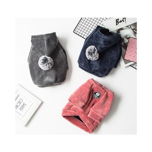 Winter Warm Soft Fleece Pet Sweater Hooded Coat Soft Pet Clothes for Small Dogs Cats Yorkshire Chihuahua Pullovers Pets Clothing