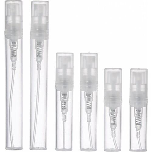 100pcs/lot 2ml 3ml 4ml 5ml Small Plastic Perfume Spray Bottle White/Black/Clear Sample Mist Sprayer Atomizer Pump Perfume Bottle