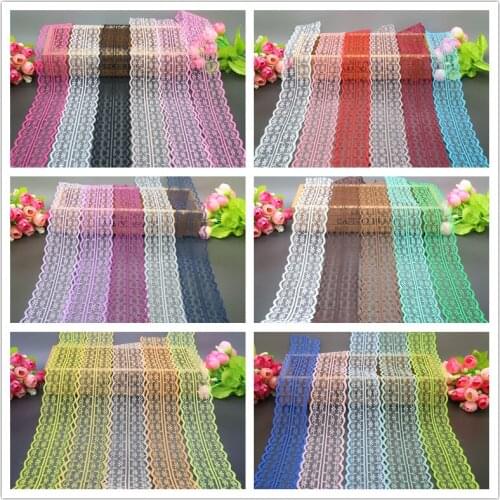 32 color option 50y/lot 4.5cm Lace fabric trimming high quality Garment accessories DIY handcrafts fashion home decoration L0072
