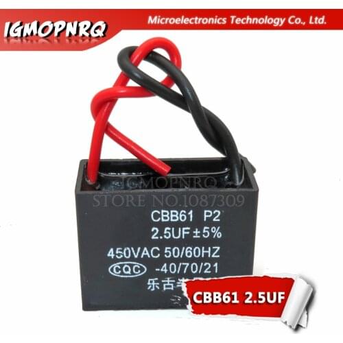 5pcs CBB61 2.5uf starting capacitance AC Fan Capacitor igmopnrq 450V CBB Motor Run Capacitor