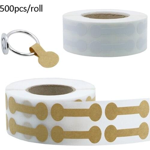500pcs Brown Blank Paper Price Tags Stickers Jewelry Necklace Ring Bracelet Dumbell Tag Rectangle Self-Sticker Label Tool