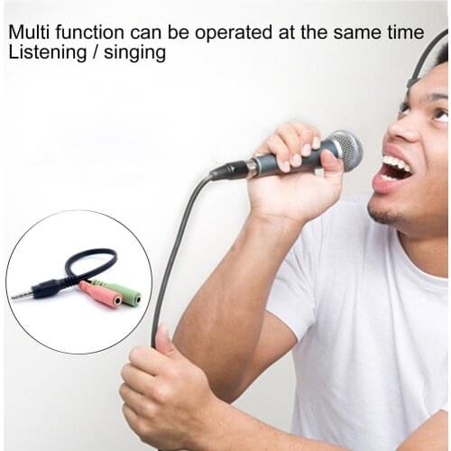 Audio Cable Adapter Flexible Stable Signal 2-in-1 3.5mm Jack Headphone Cord For Headset Laptop Mobile Phone DVD Speaker MP3