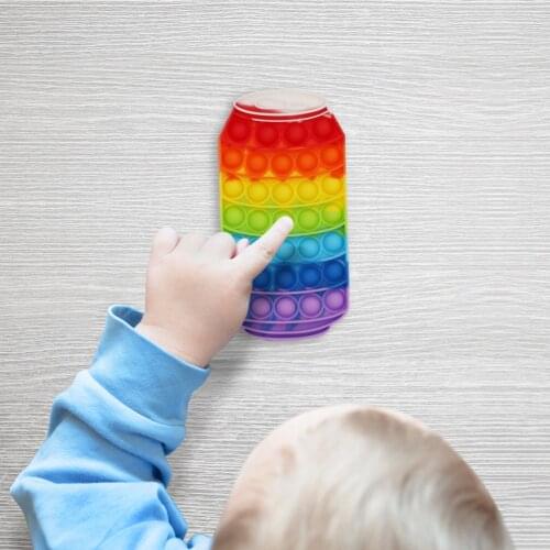 Children Adult Anti Stress Plaything Cola Can Push Bubble Board Gyro Pressure Relief Squeeze Spinner Chessboard Toy