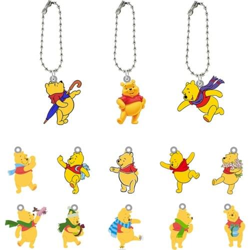 Disney Winnie The Pooh Pattern Keychain Acrylic Features Fashionable And Interesting Ornament Keychain For Friends