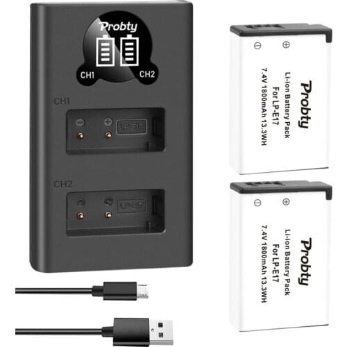 For Canon LP-E17 LPE17 LP E17 Battery USB Dual Charger for Canon EOS 200D M3 M6 750D 760D T6i T6s 800D 8000D Kiss X8i Camera