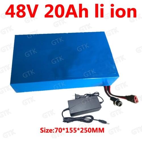 GTK free customize 48v 20ah lithium ion battery 18650 li-ion with BMS for 2000w e bike bicycle scooter golf cart + 3A charger