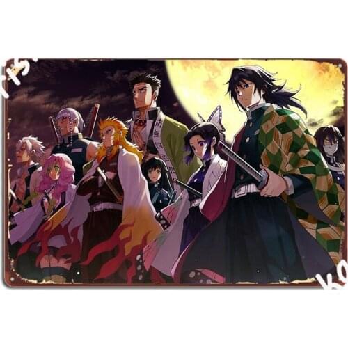 Kimetsu No Yaiba Metal Sign Garage Decoration create Cave pub Wall Cave Tin sign Posters