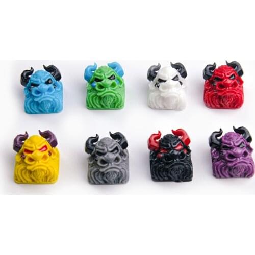 Bull Head Resin Keycaps For Cherry Mx Gateron Kailh Box TTC Switch Mechanical Keyboard Blue Green White Red Yellow Grey Key Caps
