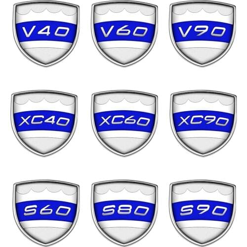 1-20 pcs Metal Badge Nameplate Sticker For VOLVO S60 S80 S90 V40 V60 V90 XC40 XC60 XC90 Fender Trunk Letter Logo Accessories