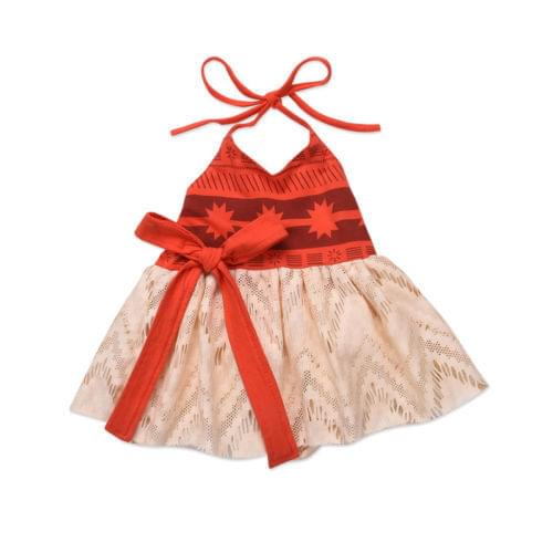 Fashion Summer Kids Baby Children Red Girl Lace Dress Bandage Summer Outfits Bowknot Backless New Cute V-Neck Cotton 0-4T
