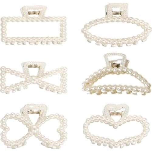 Fashion Pearl Hair Claws Woman Hairpins Hair Accessories Girls Hair Crab Headwear Hairgrip Fashion Barrettes