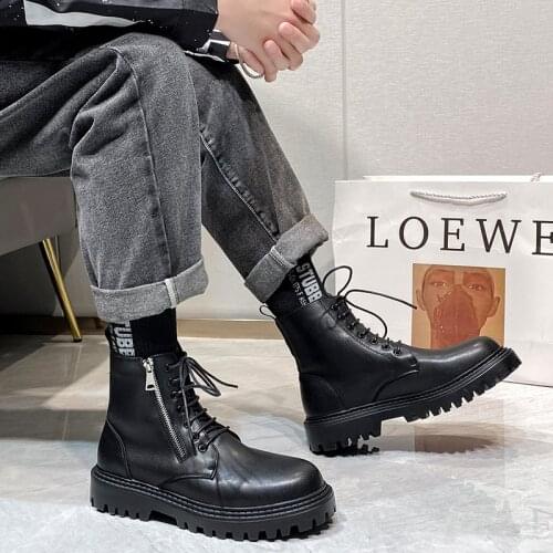 High Quality Men Ankle Boots Genuine Leather Men Boots Warm winter Martin boots pointed toe Leather boots fast shipping688