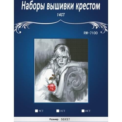 Black woman with rose Cross stitch Higher quality Similar DIY DMC 14CT unprinted Cross stitch,Sets For Embroidery kits