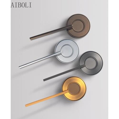 Nordic Silent Door Lock Bedroom Door Handle with Lock Interior Security UFO Door Handle Lock Cylinder Security Mute Door Lock