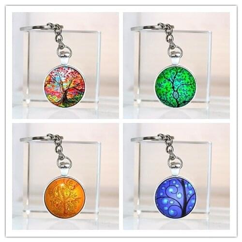 New The tree of life Women Bag Keychain Women pendant Art Tree Car Key chain charm Women Pendant Fringe Key Ring Art Tree