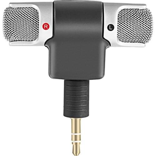 Portable Mini Stereo Recording Microphone Mic With 3.5mm Mini Jack For PC Laptop Notebook Left and Right Channel