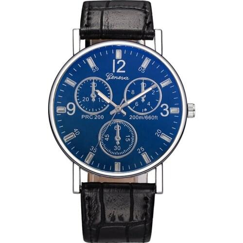 Blue light watch neutral women watch fashion mens watch real belt quartz watch gift Watch