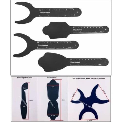 7=4Pis+3Pis Dental Black Photo Contrast Soft Silicone Occlusal Anterior Lingual Buccal Contrastor Malleable Board Palatal