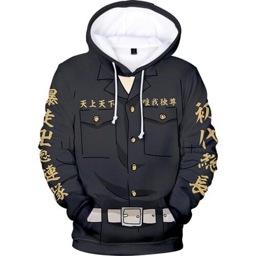 Anime Tokyo Revengers Cosplay Hoodies Hooded Sweatshirts Tops Pullovers Hoodie Coat for Men Women Unisex