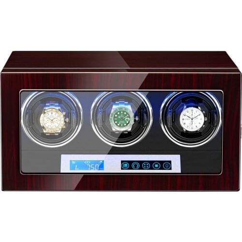 AAA Quality 5 Modes Ebonywood Watch Winder with Quiet Japanese Mabuchi Motor 3+0 Storage Ultra-quiet Japanese Motor with LED