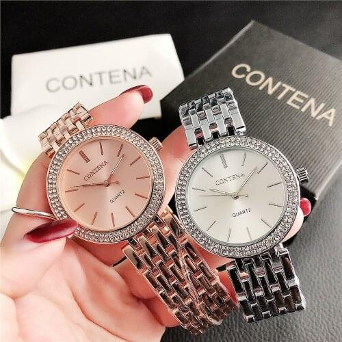 2020 Diamond Women Watches Fashion Ladies Wrist Watches Simple Quartz Wristwatch Stainless Steel Strap Female Watch Gold Clock