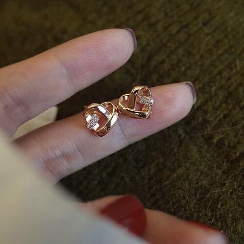 Morivovog 925 Sterling Silver Zirconia Heart Mini Stud Earrings for Women Chic Luxury Anti-allergy Small Earrings Sleep Jewelry