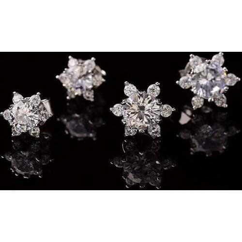 Moissanite Stud Earrings Star of David 0.5ct-1ct White D Color S925 Sterling Silver White Gold Plated Women Fine Jewelry