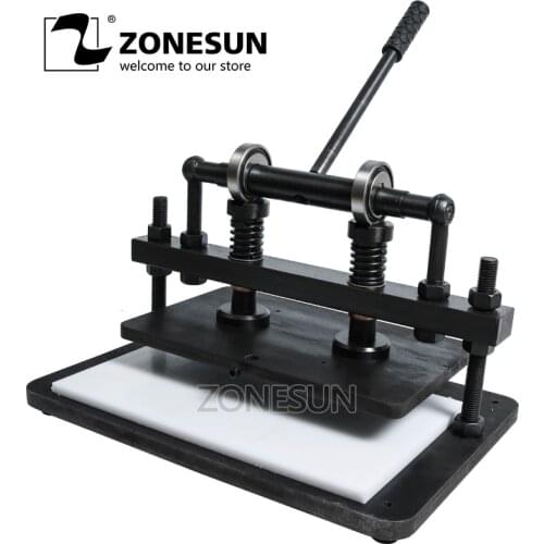 ZONESUN 3616cm Double Wheel Hand leather cutting machine for bag photo paper PVC/EVA sheet mold cutter leather Die cutting tool
