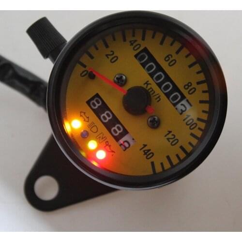 12V Universal Motorcycle Speedometer Odometer 12V Motorcycle Dual Speed Meter with LED Indicator Speedometer