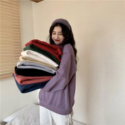 2020 Hoodies Women Oversize Sweatershirt Harajuku HipHop Arime Pastel Solid Friend Women’s Sweatershirt Loose Leisure Female Hot
