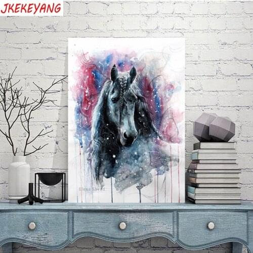 5D DIY square/round Diamond painting Watercolor horse Cross Stitch Diamond Embroidery Pattern Rhinestone J2117