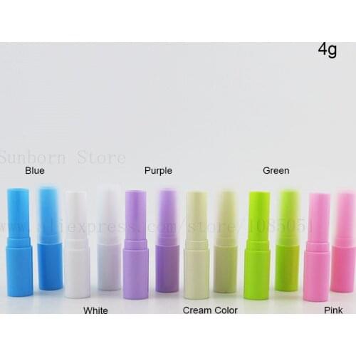 Promotion!! 5pcs 6 Color 4g Lip Balm tube Container with Cap Mini Empty Lip Balm Stick Tube Lipstick Tube white pink blue