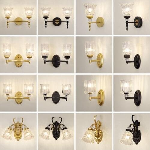 American Light Luxury Crystal Wall Lamp Modern New Bedroom Bedside TV Background Wall Stairs Corridor Wall Lamps