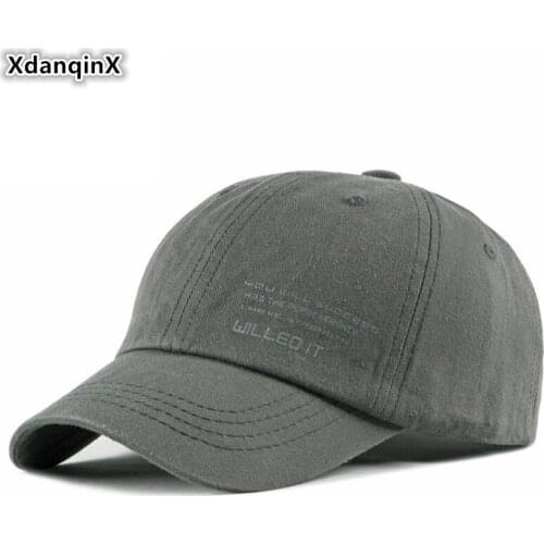 XdanqinX Snapback Cap Mens Cotton Baseball Caps New Adjustable Size Womens Ponytail Tongue Cap Youth Fashion Letter Sports Hat