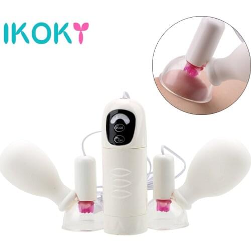 IKOKY Nipple Suckers Clit Vibrators Breast Labia Massage SM Role Play 7 Speed Adult Games Sex Toys For Couple Masturbation