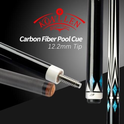 Jflowers Billiard 148cm 12.2mm Pool Cue Carbon Fiber Shaft Pigskin Tip Cue Stick Kit African Ebony With White Tube 11Teeth Joint