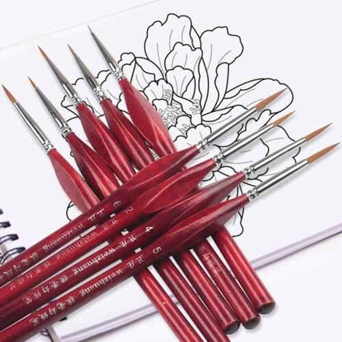 6Pcs/Set Paint By Numbers Brushes Extra Fine Detail Paint Brushes Artist Miniature Model Maker Tool Set For Oil Painting Gouache