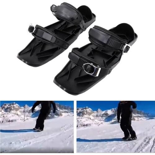 Creative Ski Skates Nylon Sole PU Bindings- Mini Snowskates Snowboard Sled- One Size Fits All, Stainless Steel Board Insert Sole