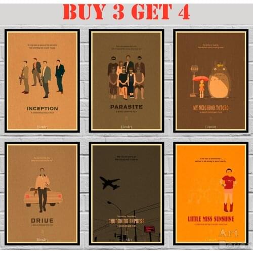 Minimalist Movie Poster Kraftpaper Homedecal Art Painting Abstract Fancy Wall Sticker 42X30cm