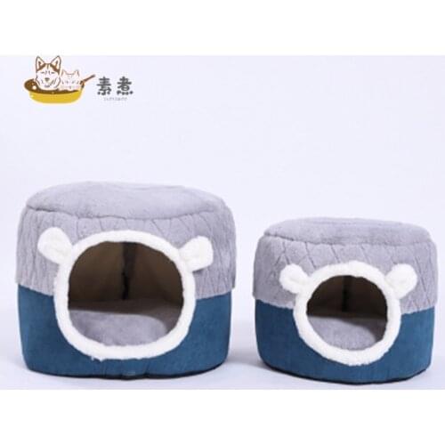 Soft Houses Home Cat Bed Pet Nest Winter Warm Sleeping Bed Plush Kennel Puppy Cushion for Small Dogs Cats Pet Mat Supplies