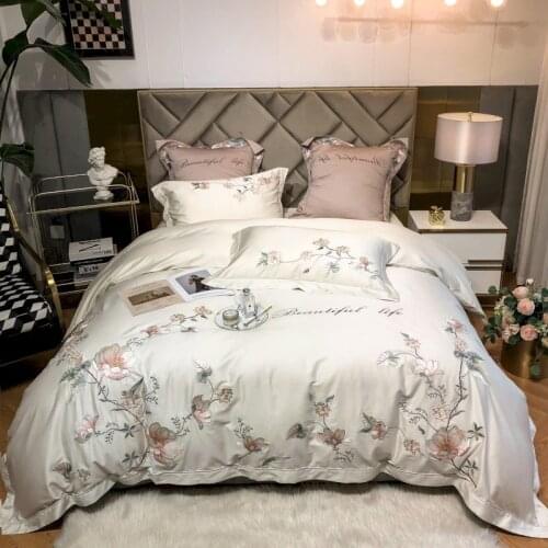 1000TC Australian Cotton Bedding sets Queen King size Luxurious Embroidery Duvet cover Bed sheets/fitted sheet linen set bed set