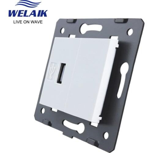 WELAIK EU 5V 2100mA 2.1A Wall USB Power Module Socket-DIY Parts-Without-Glass Panel-USB Charging-power Supply A8USW