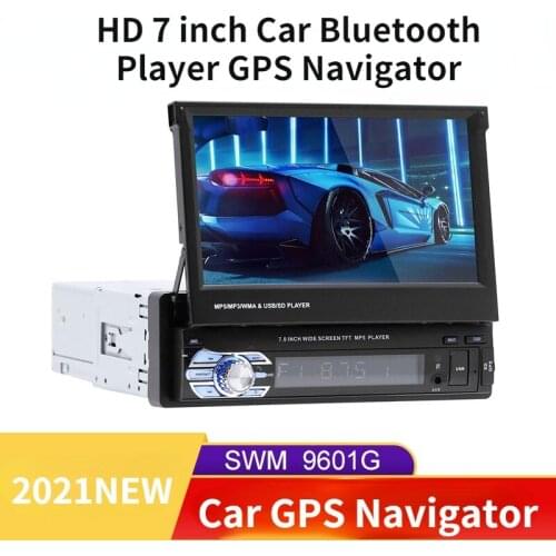 2021 NEW 7-inch Retractable Large Screen Bluetooth Car MP5 Player Card Radio Bluetooth Speaker Support GPS Navigation Reversing