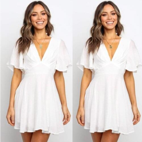New summer sexy womens short sleeve V-neck Elegant Princess Dress