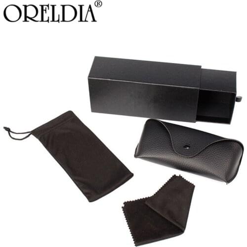 ORELDIA Sunglasses Pull Out Box Black PU Glasses Case Men Women Big Eyeglass Box Protection Package Can Custom LOGO 50 Moq