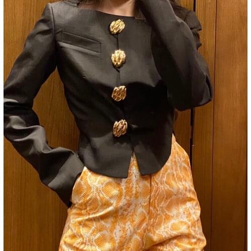 Autumn Casual 2021FW New Women Vintage Blazer Jacket For Female High Quality Coat Ddxgz2 7.06