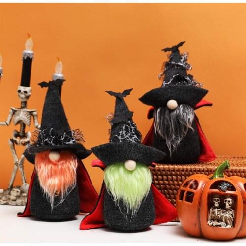 Plush Faceless Doll Creative Halloween Gnome Desktop Ornament for Home Living Room Office Decoration Ornament